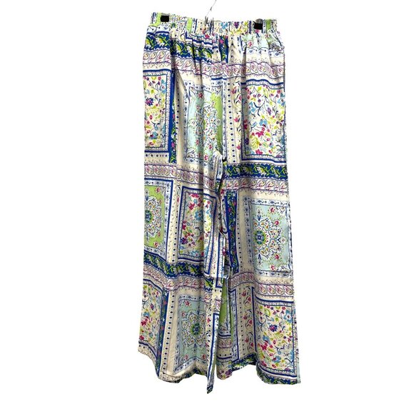 Easel Scarf Wide Leg Pull On Elastic Waist Boho Pants Size Medium NWT - Picture 6 of 9
